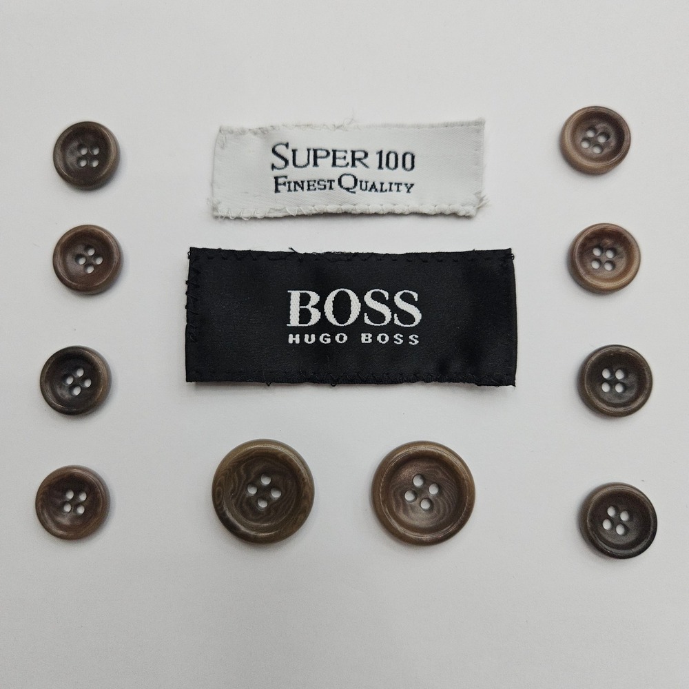 Boss Hugo Boss Brown Swirl Suit Blazer Replacement Buttons Set of 10 Marbled